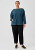 Lightweight Boiled Wool Bateau Neck Top in Regenerative Wool