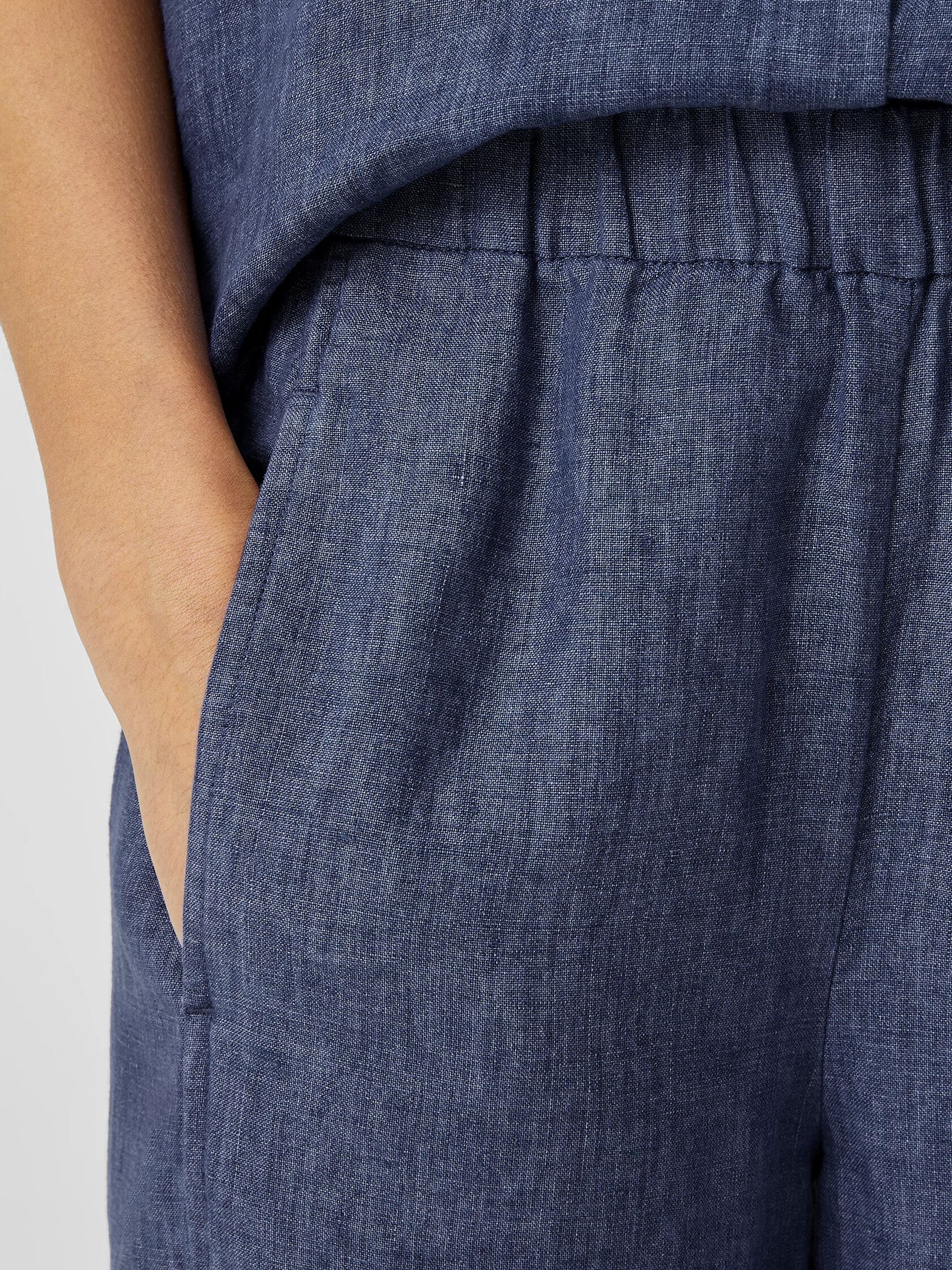 Washed Organic Linen Delave Lantern Pant