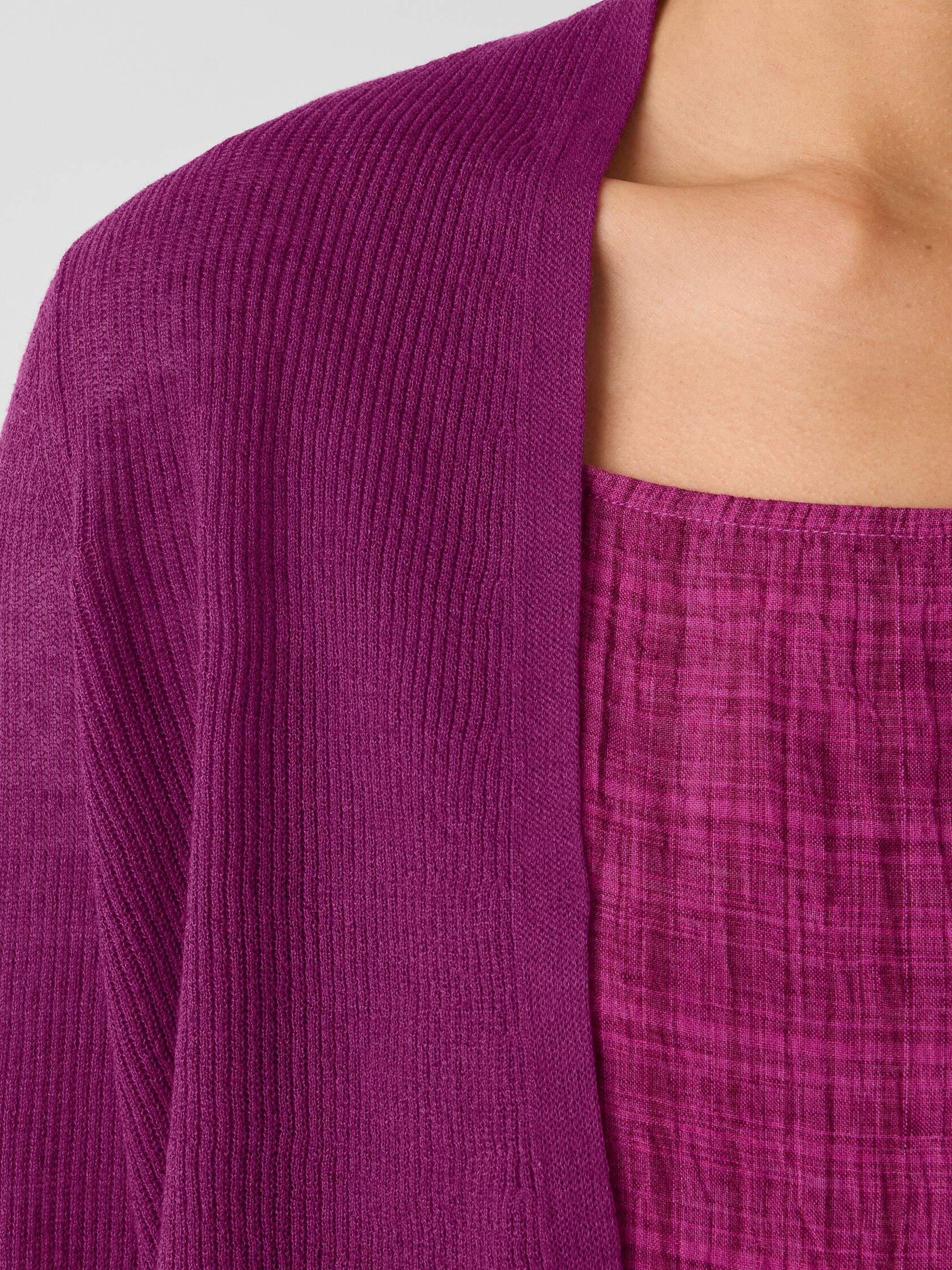 Organic Linen Cotton Cropped Cardigan