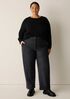 M&eacute;lange Felted Wool Jersey Straight Cuffed Pant in Regenerative Wool