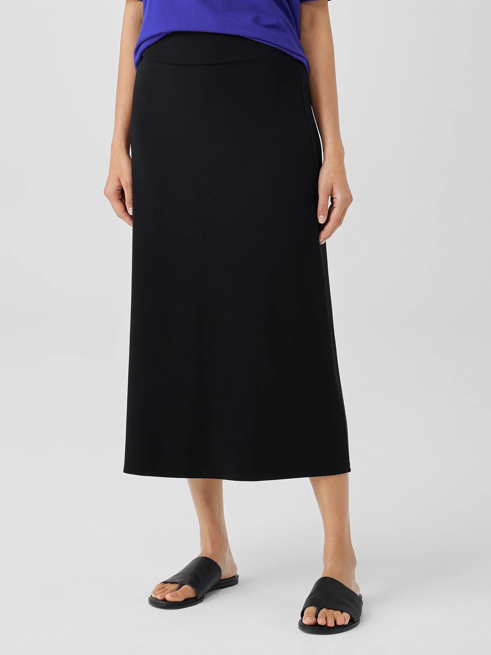 Stretch Jersey Knit A-Line Skirt