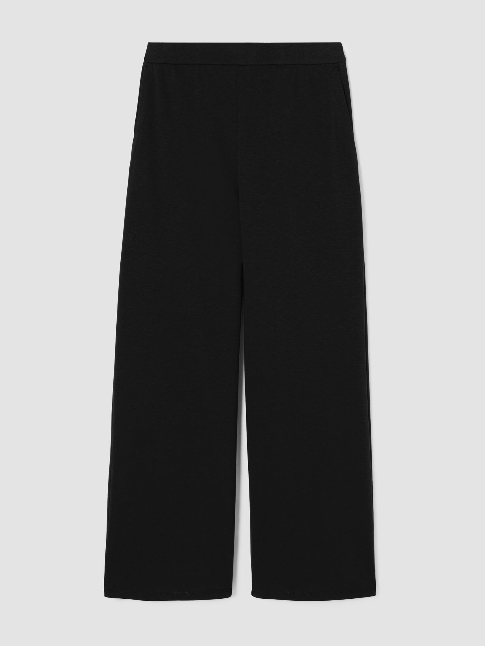 Cotton Blend Ponte Wide-Leg Pant