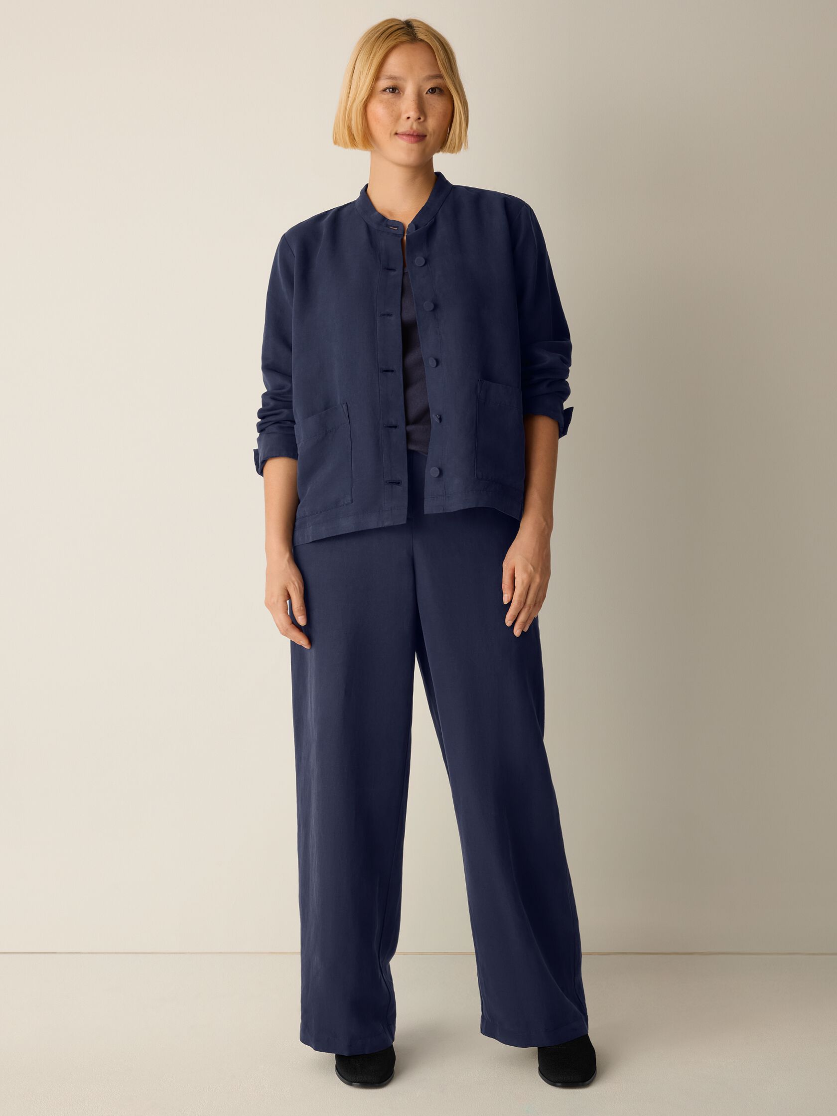 Linen Silk Twill Shirt Jacket