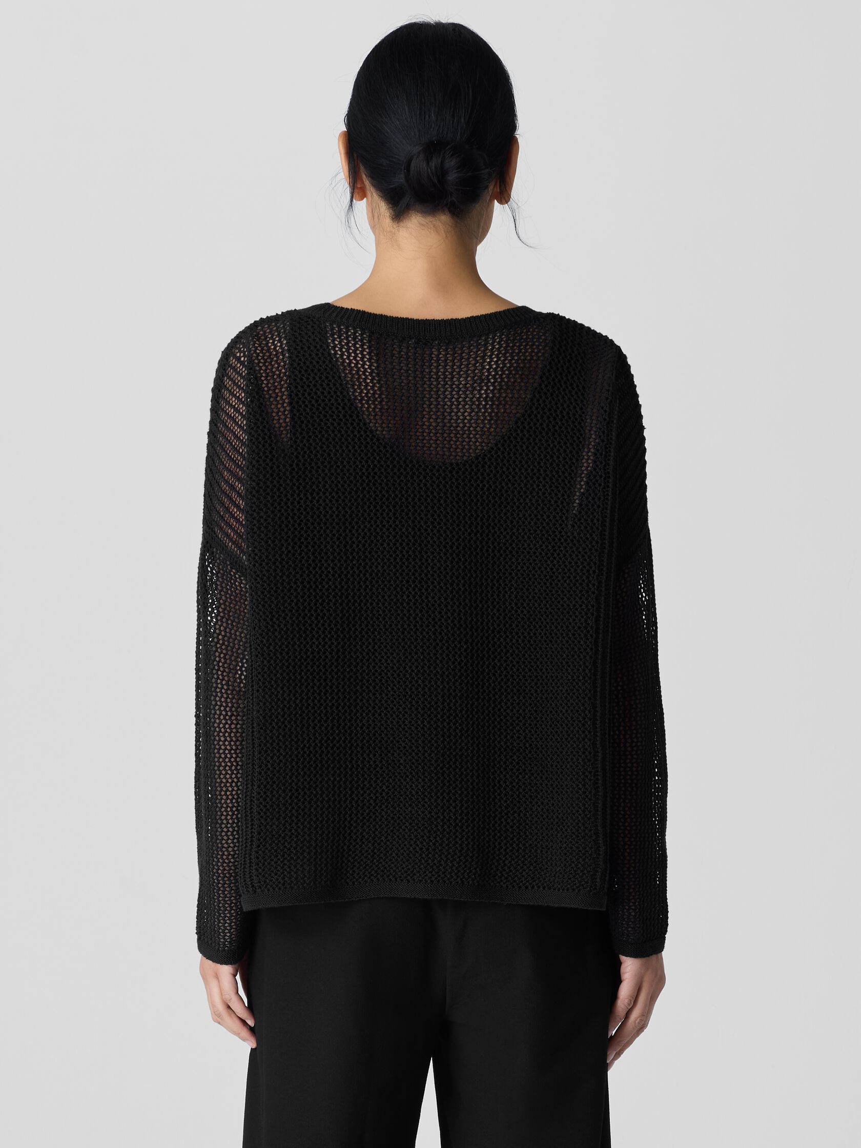 Organic Linen Cotton Cord Crew Neck Top