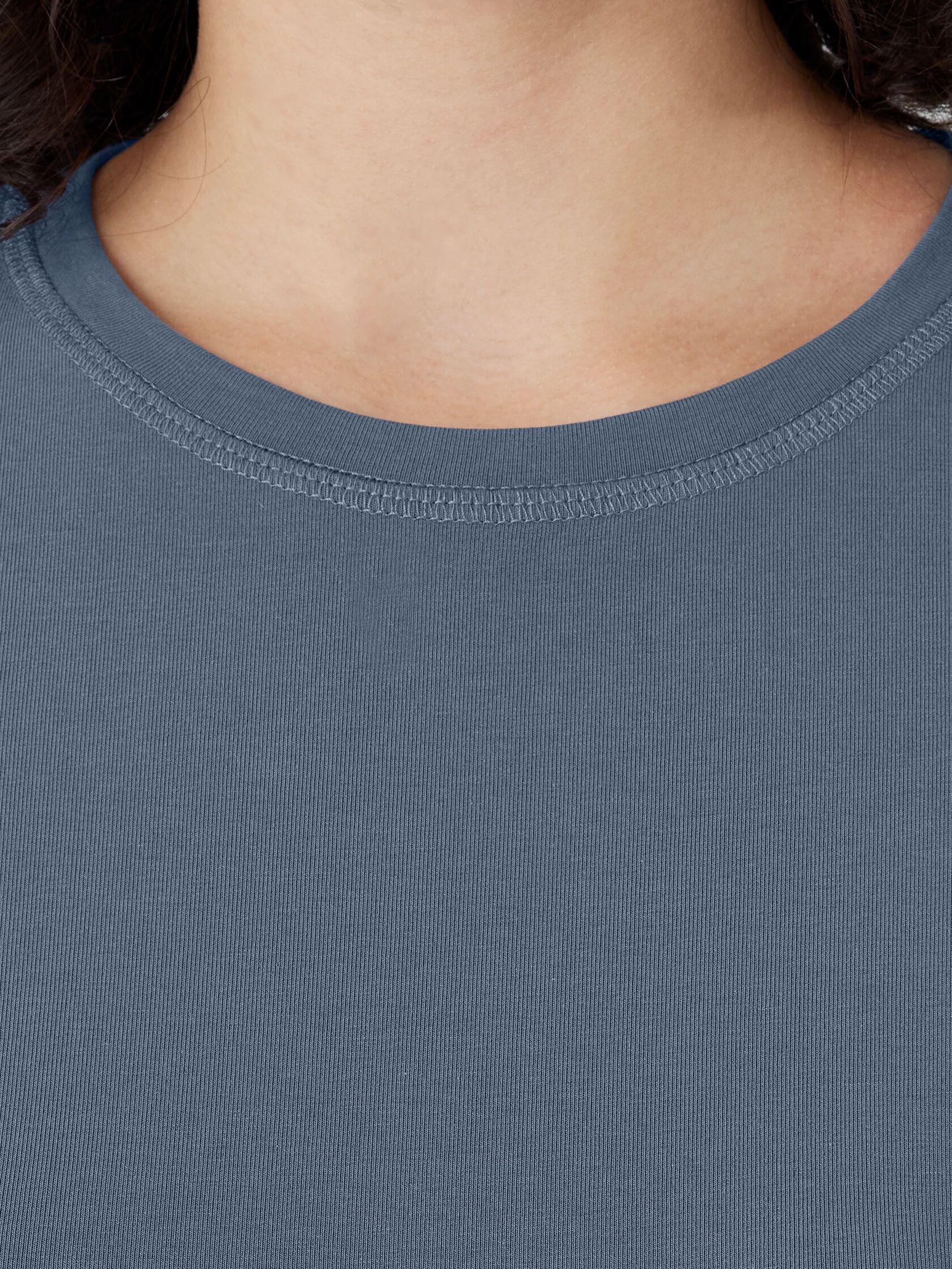 Pima Cotton Stretch Jersey Crew Neck Dress