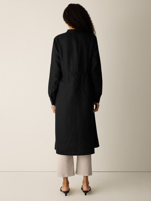 Eileen Fisher Women's Mandarin Collar Shirt Dress - Black - Size 2X Eileen Fisher Women's Mandarin Collar Shirt Dress - Black - Size 2X
