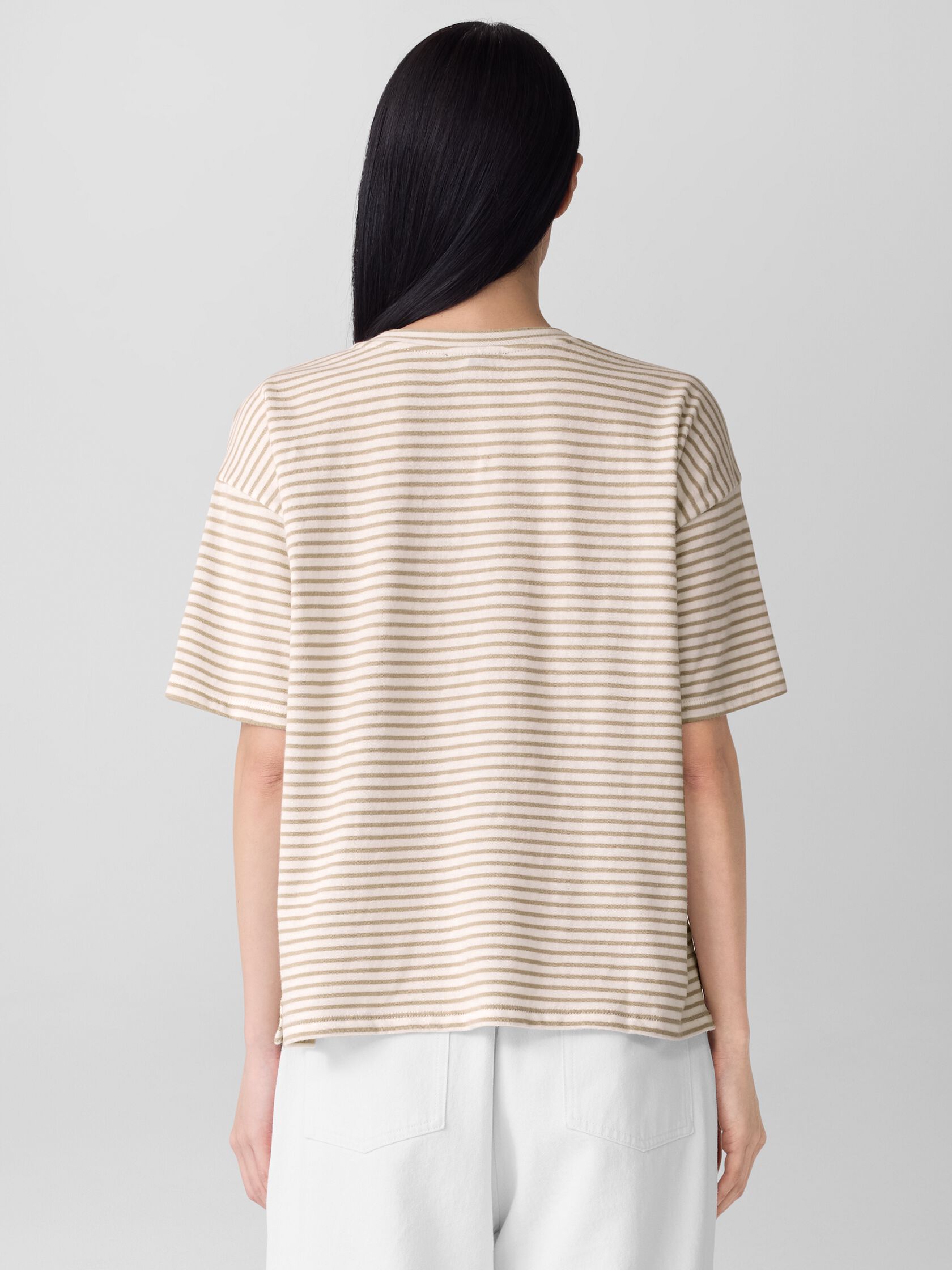Striped Organic Cotton Slub Box-Top