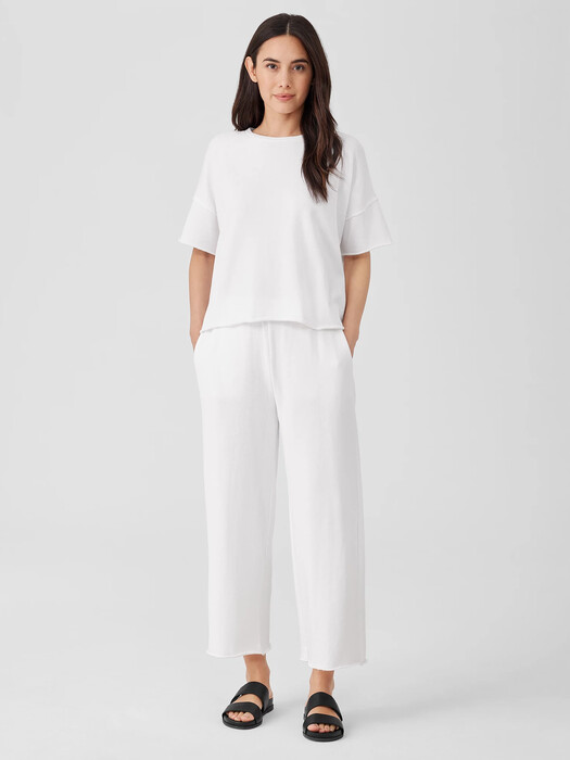 Lightweight Organic Cotton Terry Crew Neck Top