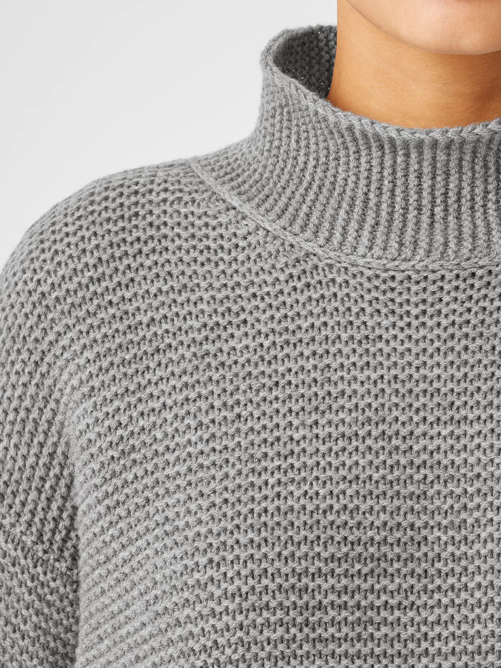 Recycled Cashmere Wool Funnel Neck Top