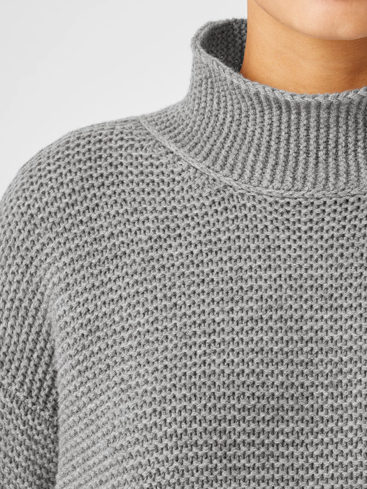 Recycled Cashmere Wool Funnel Neck Top