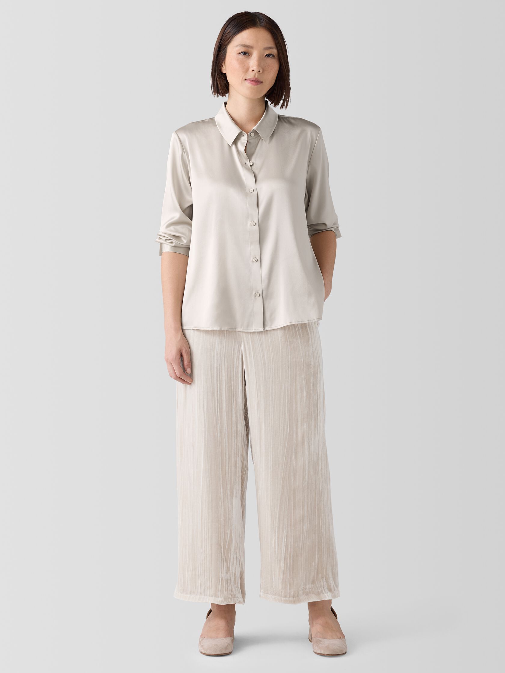 Crushed Velvet Wide-Leg Pant