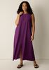 Woven Pliss&eacute; Round Neck Dress