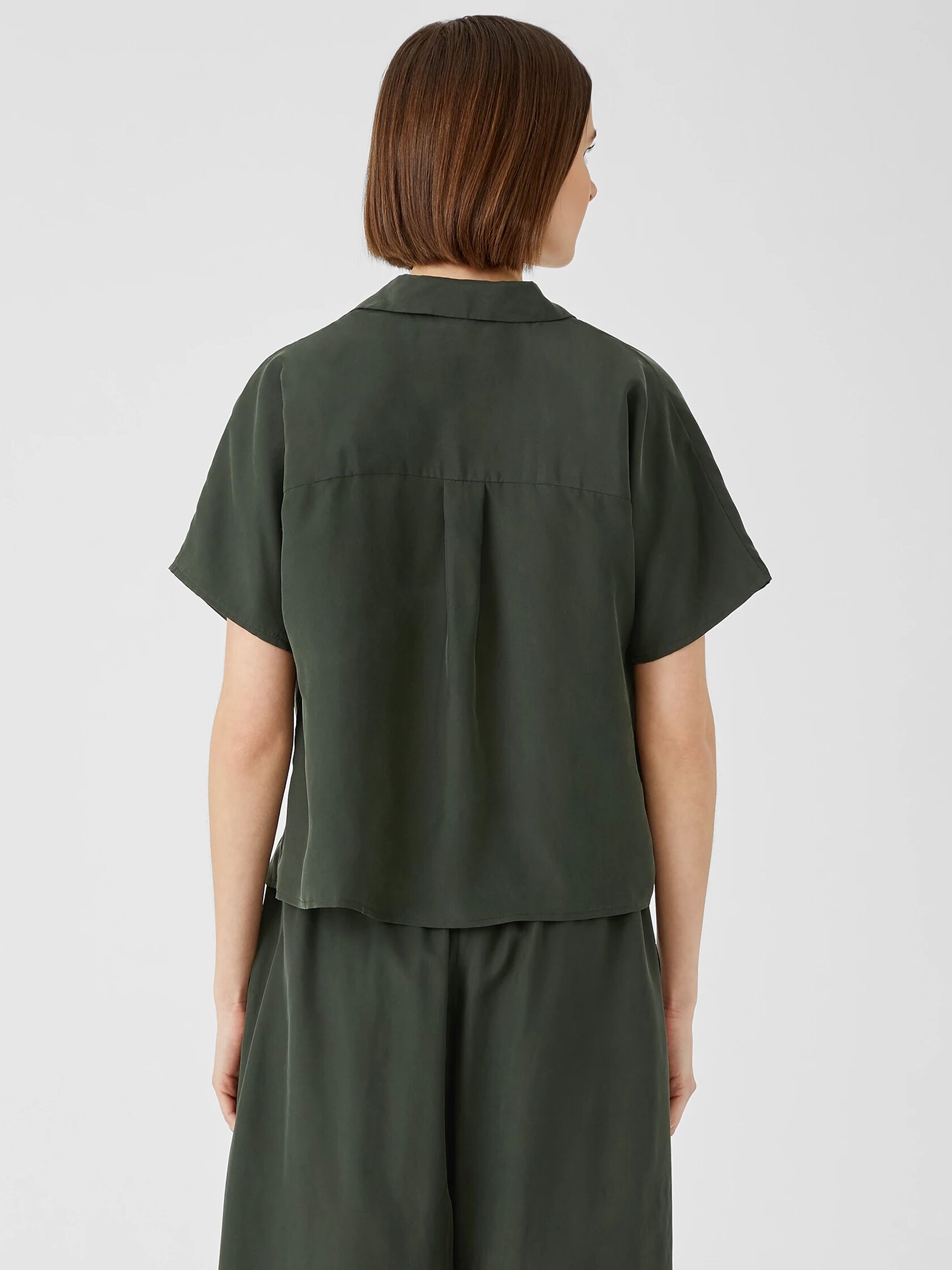 Washed Silk Habutai Short-Sleeve Shirt