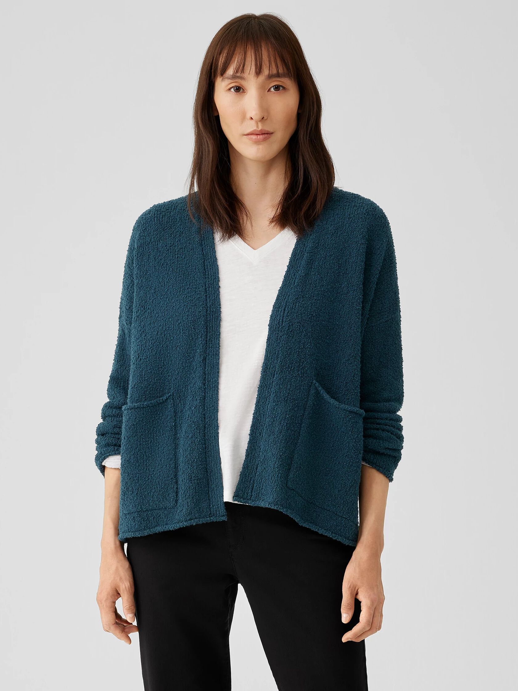 Cotton Fluff High Collar Cardigan