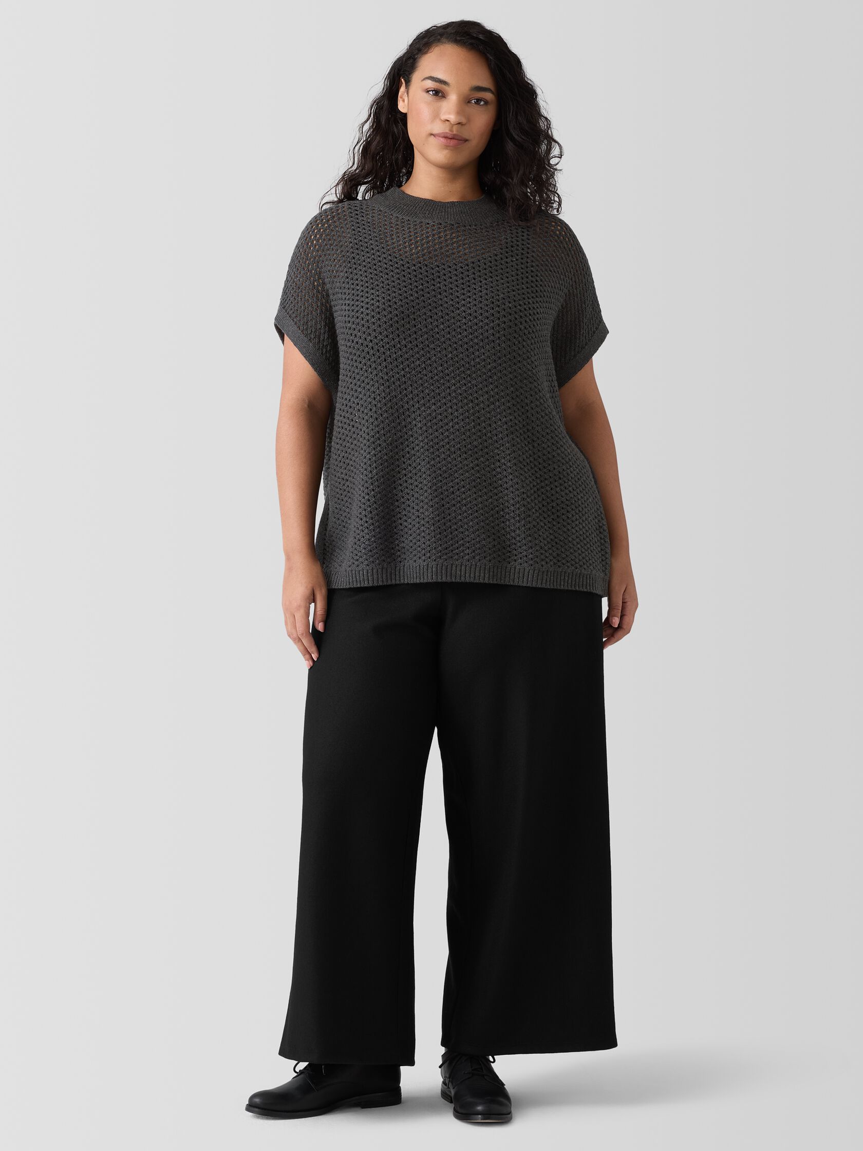 Merino Mock Neck Top in Regenerative Wool