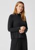 Sandwashed Cupro Knit Mock Neck Top