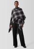 Reversible Wool Check Poncho