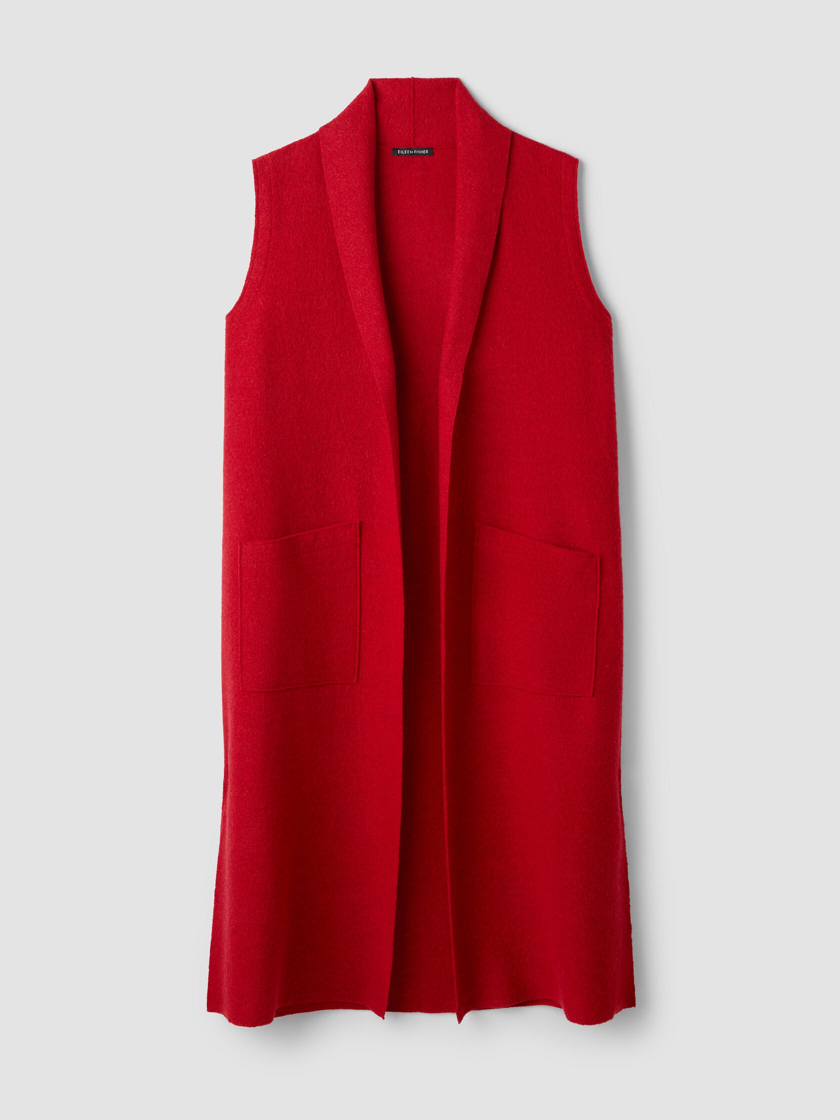 Lightweight Boiled Wool Shawl Collar Vest in Regenerative Wool