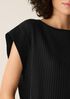 Textured Stretch Rib Round Neck Top