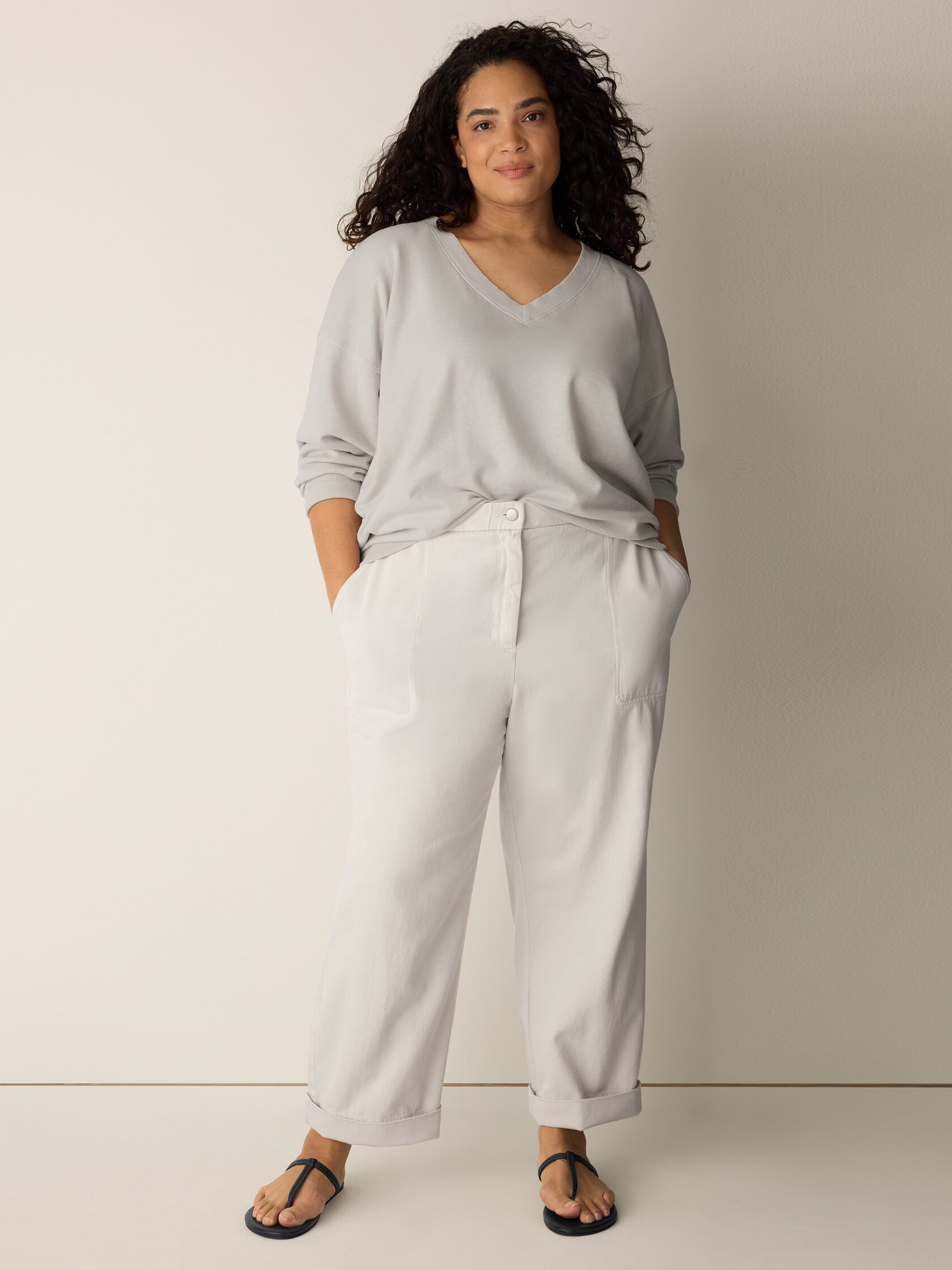 Garment-Dyed Utility Cotton Straight Pant