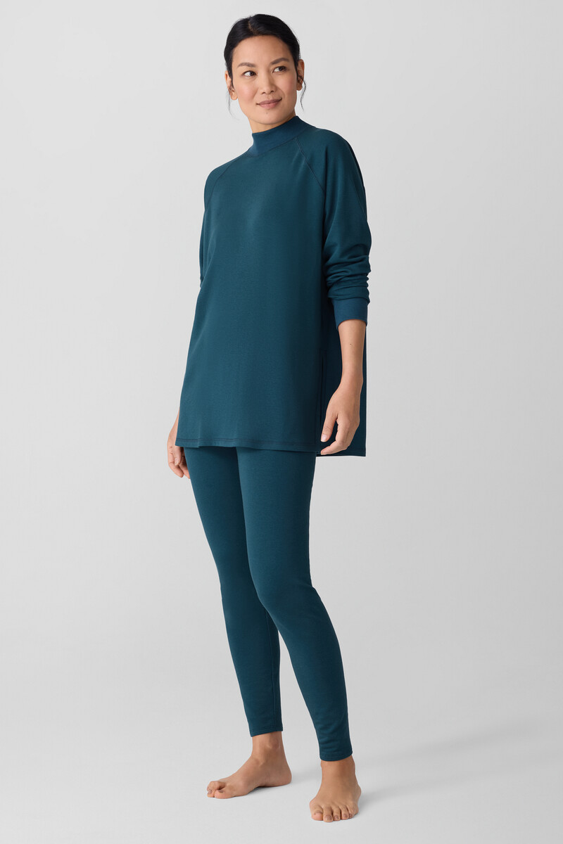 Cozy Brushed Terry Mock Neck Long Top Cozy Brushed Terry Mock Neck Long Top