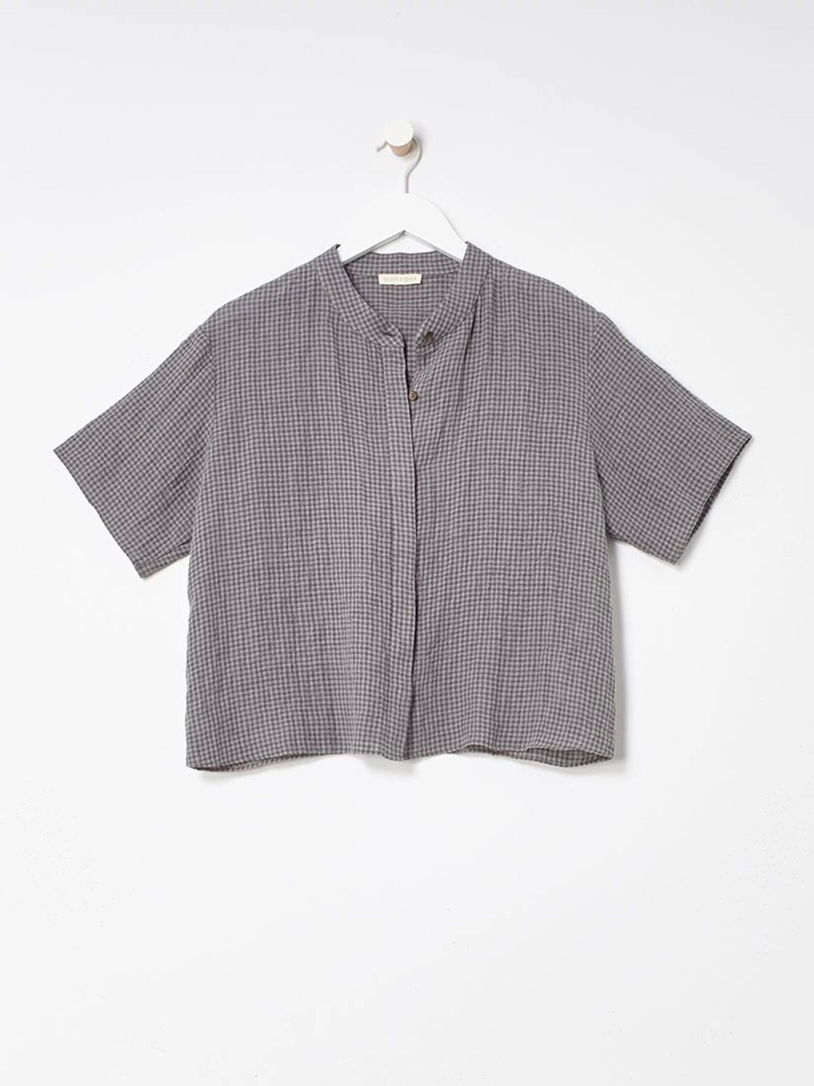 Puckered Organic Linen Short-Sleeve Shirt