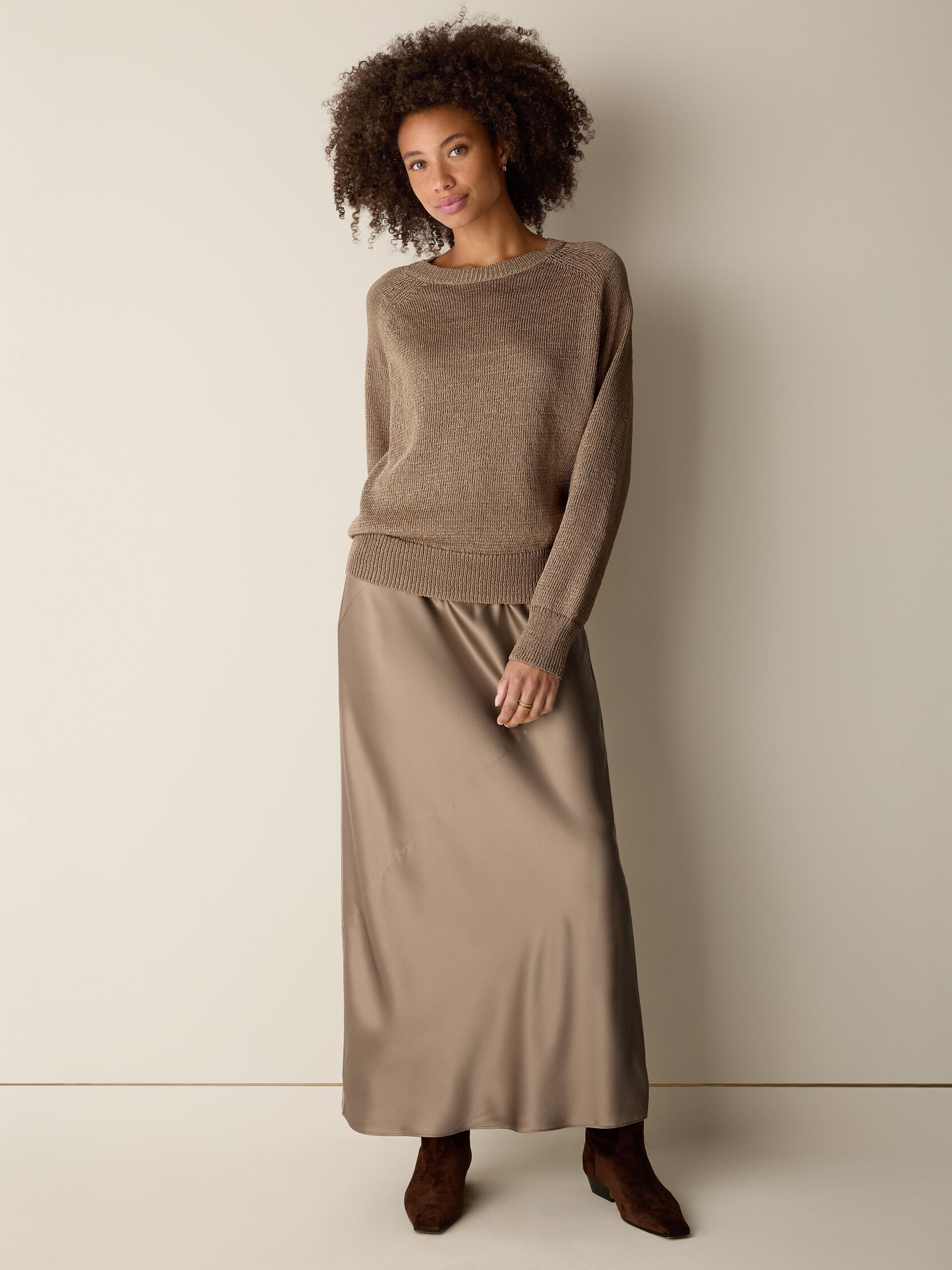 Sleek Viscose Wedge Sweater
