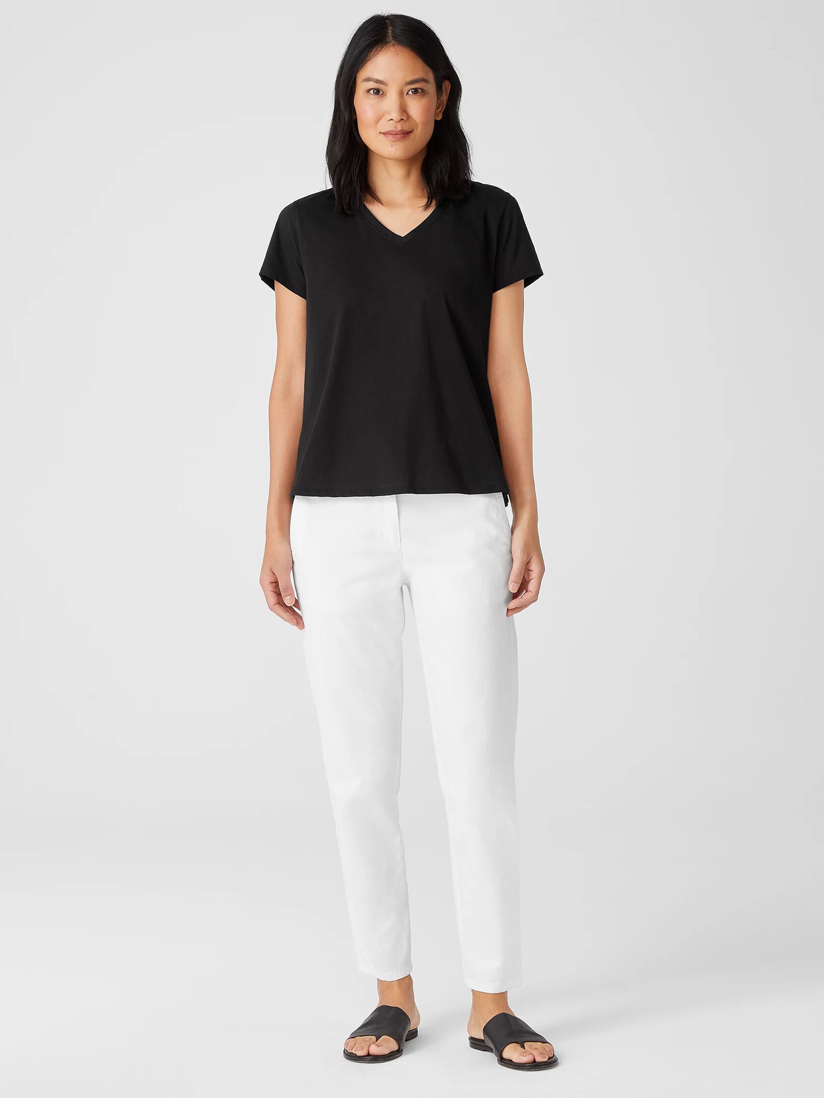 Organic Pima Cotton Jersey V-Neck Tee