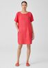 Garment-Dyed Organic Linen Ballet Neck Dress