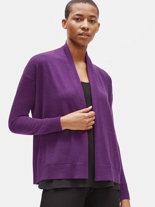 Eileen Fisher Eggplant Purple 100% Wool Turtleneck Sweater