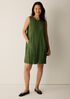 Crushed Silk Round Neck Dress
