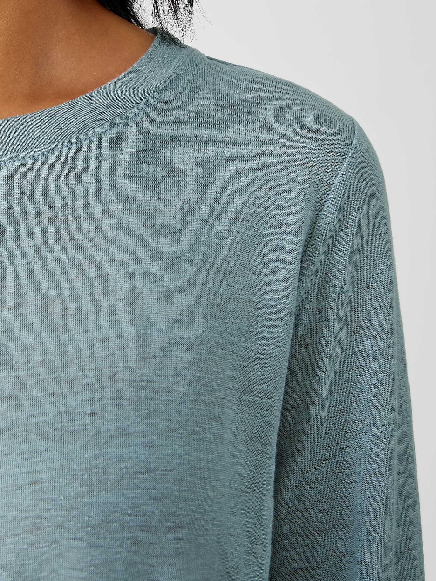 Organic Linen Jersey Crew Neck Top