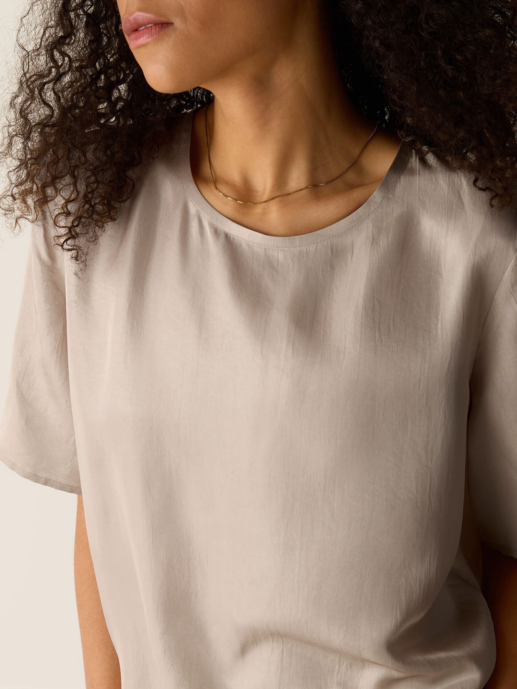 Lightweight Satin Shimmer Tee Dress