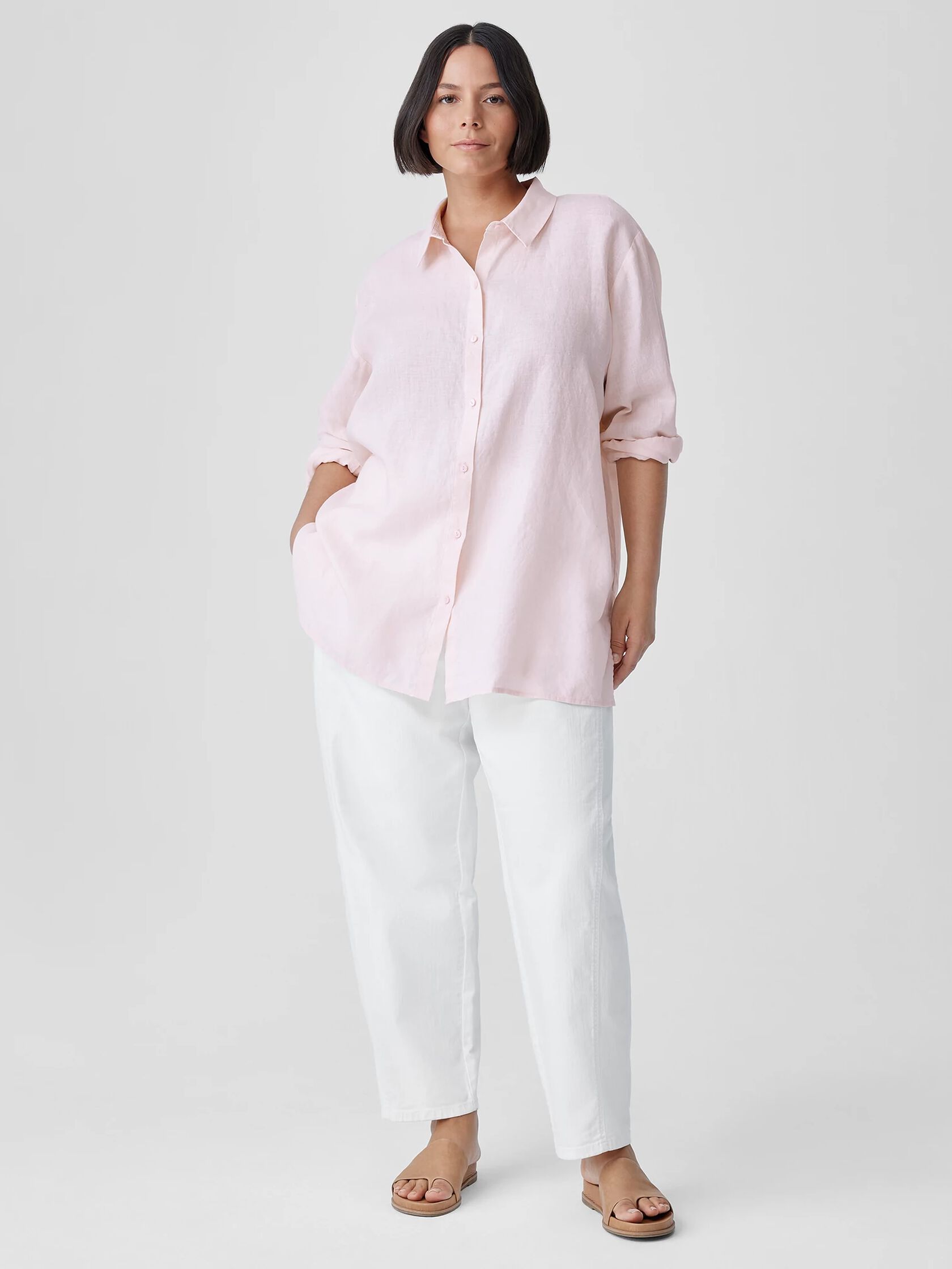 Organic Handkerchief Linen Classic Collar Shirt
