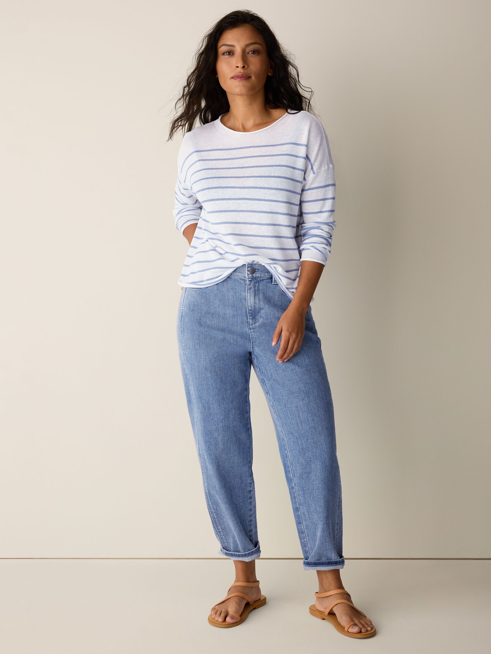 Cotton Stretch Denim Lantern Jean