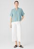 Puckered Organic Linen Short-Sleeve Shirt