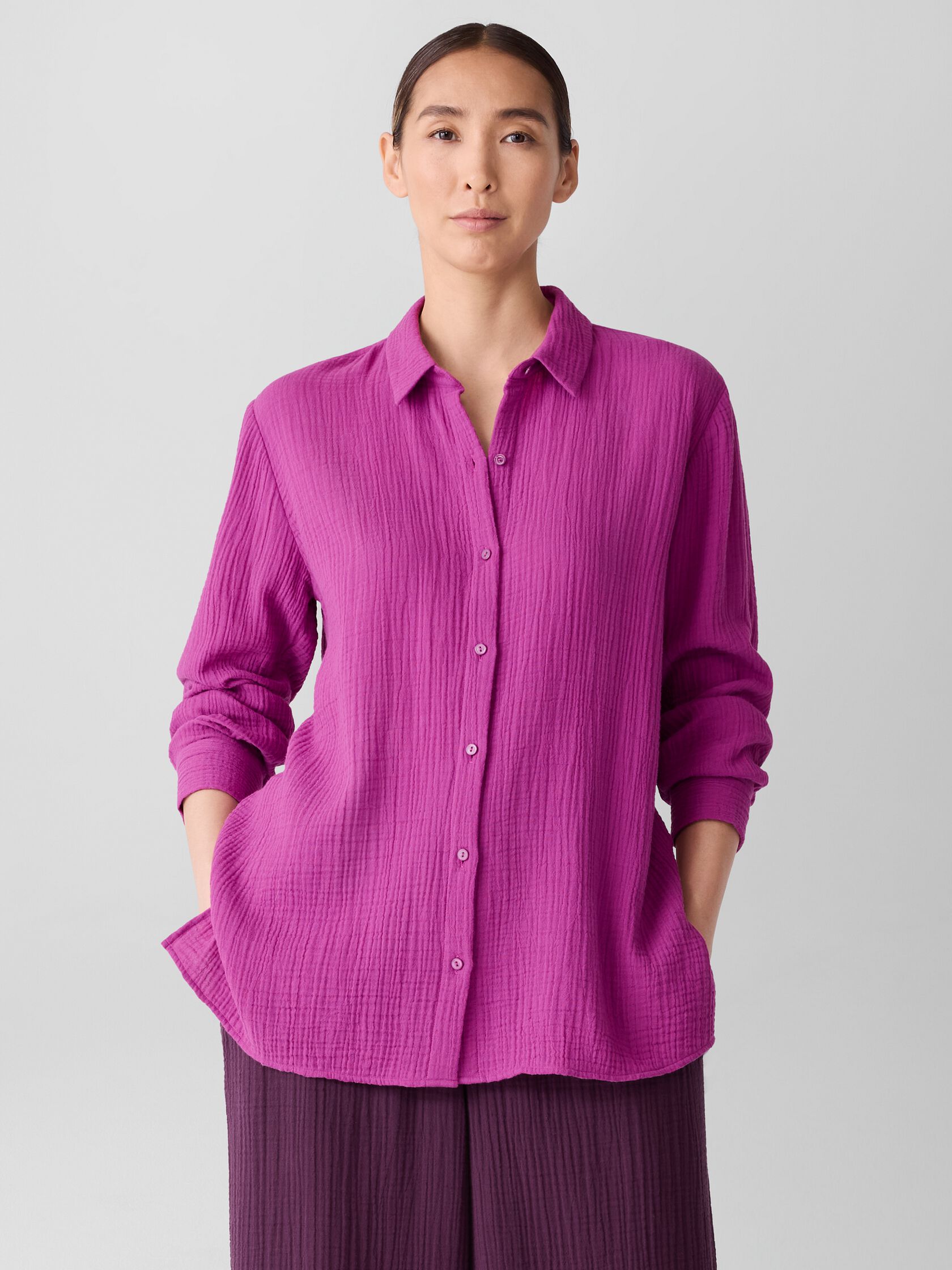 Organic Cotton Lofty Gauze Classic Collar Shirt