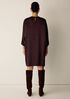Textured Satin Round Neck Dolman-Sleeve Dress
