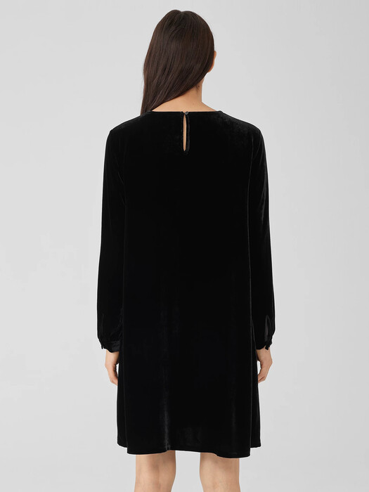 Velvet Crew Neck Dress | EILEEN FISHER Velvet Crew Neck Dress | EILEEN FISHER