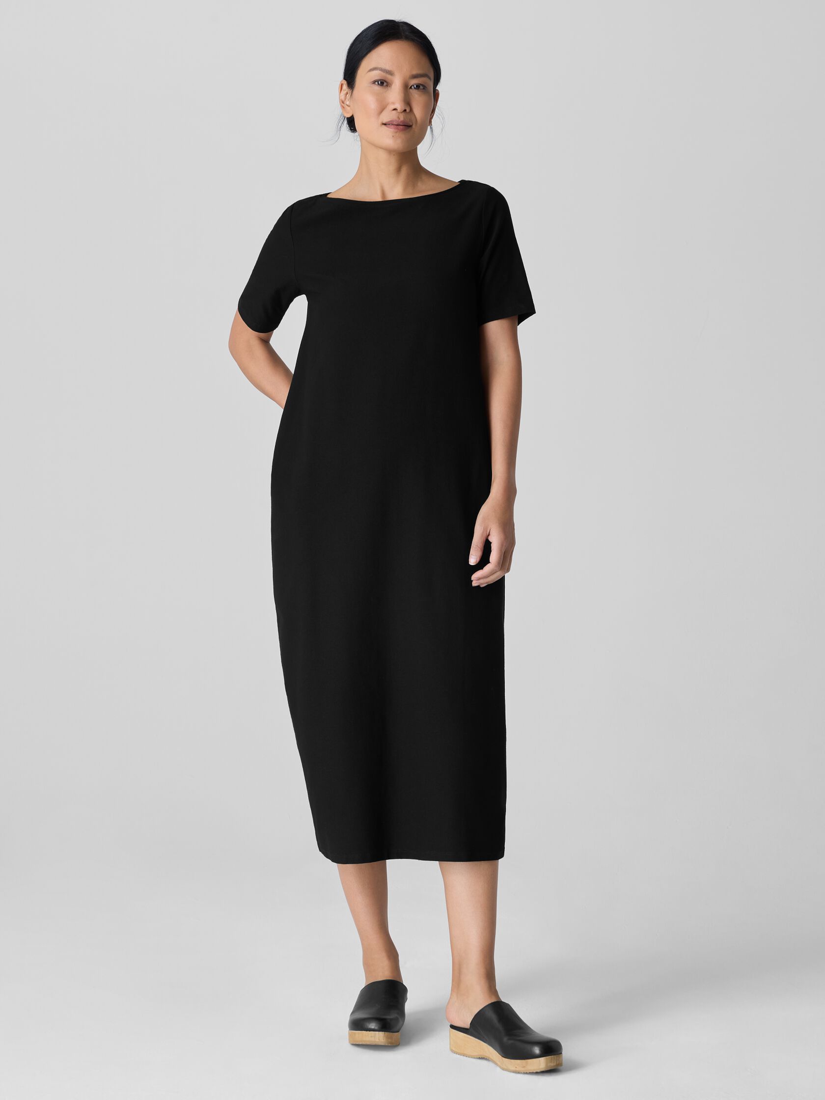 Washable Stretch Crepe Oval Dress