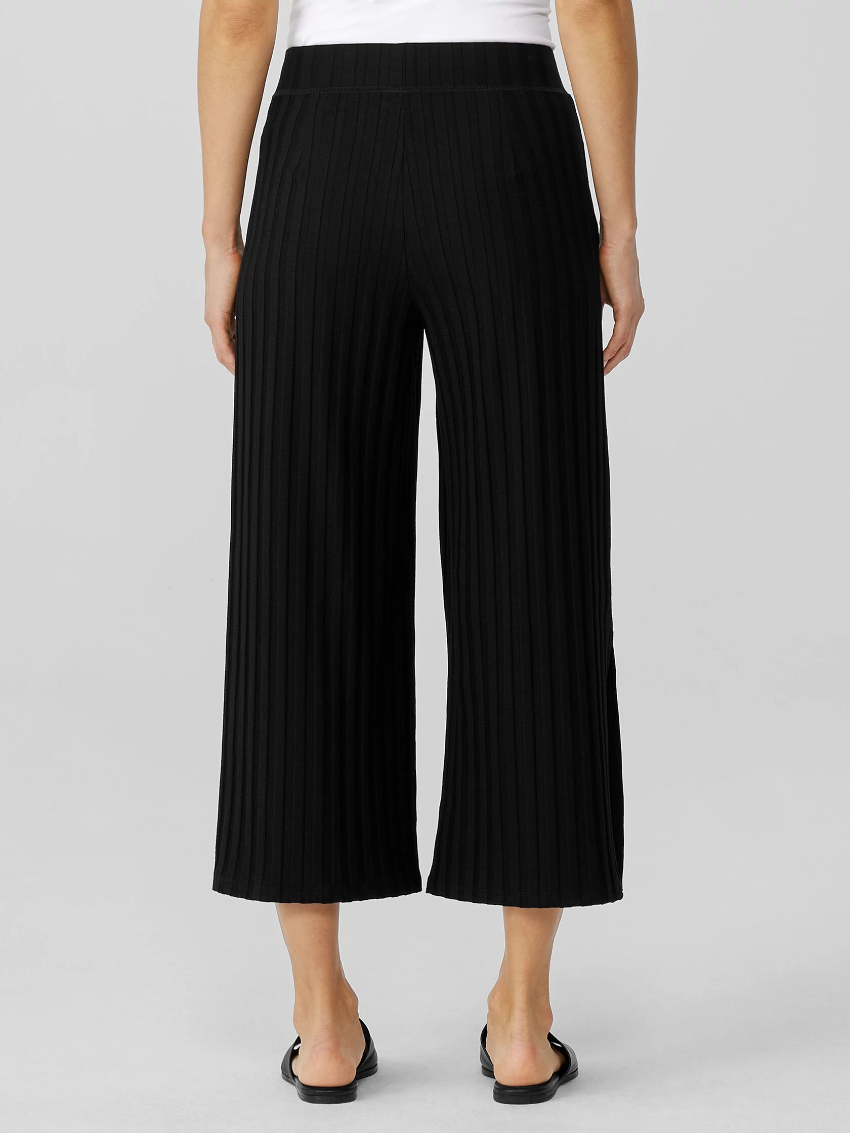 Wide Rib Stretch Slit Pant