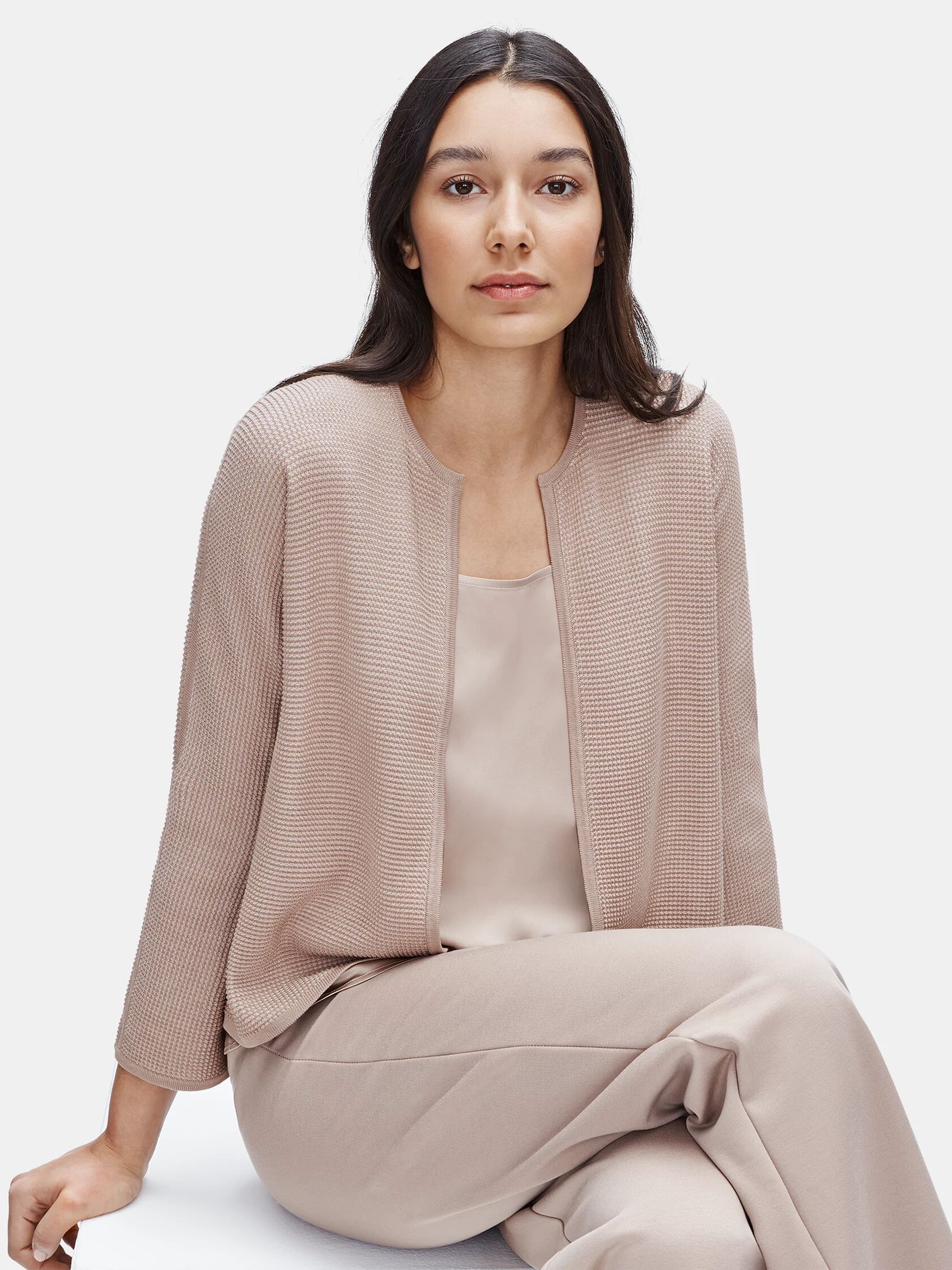 Silk & Organic Cotton Round Neck Cardigan
