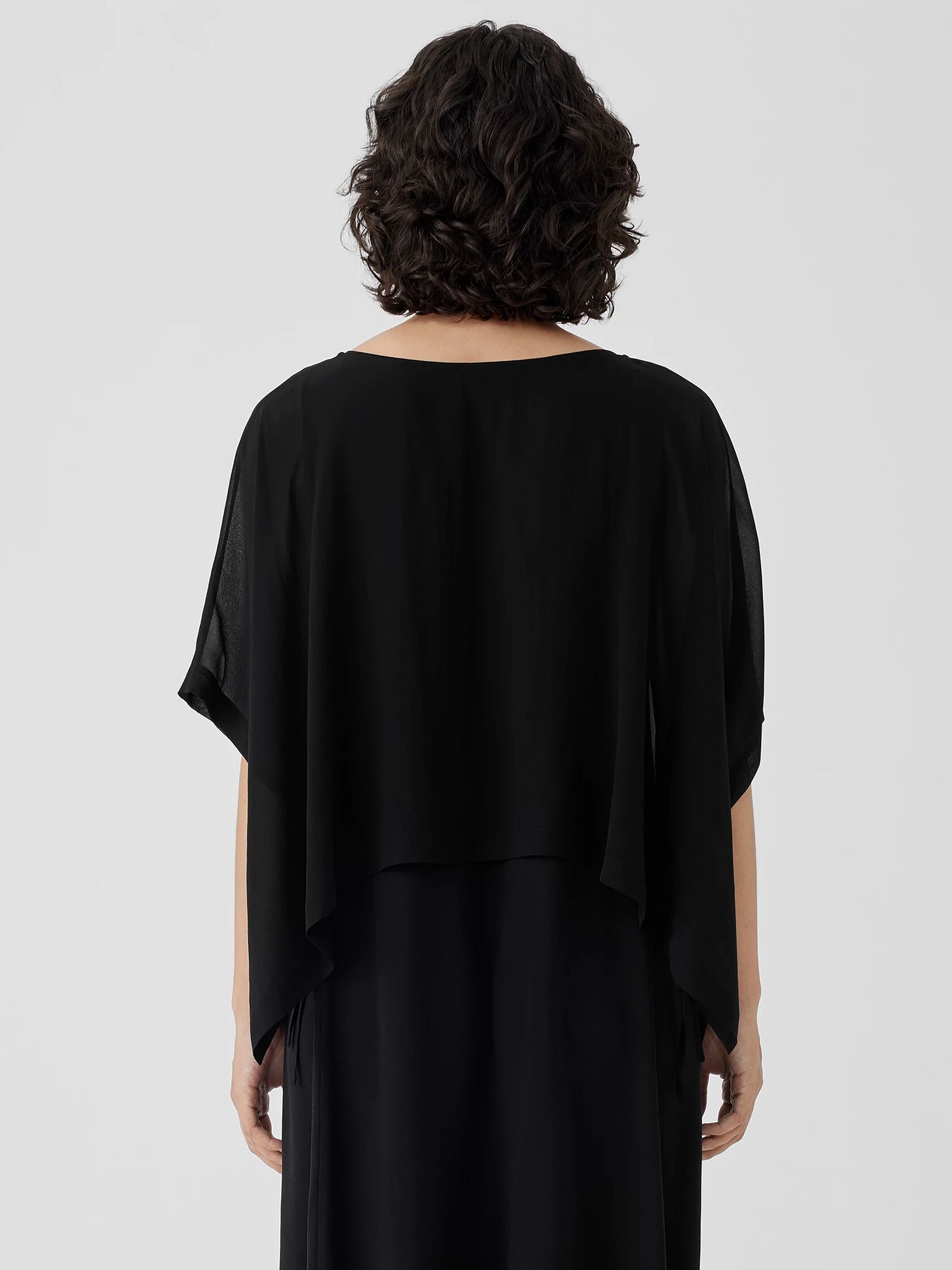 Sheer Silk Georgette Poncho