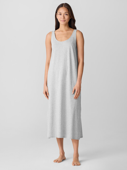 Striped Organic Cotton Jersey Tank Sleep Dress | EILEEN FISHER Striped Organic Cotton Jersey Tank Sleep Dress | EILEEN FISHER