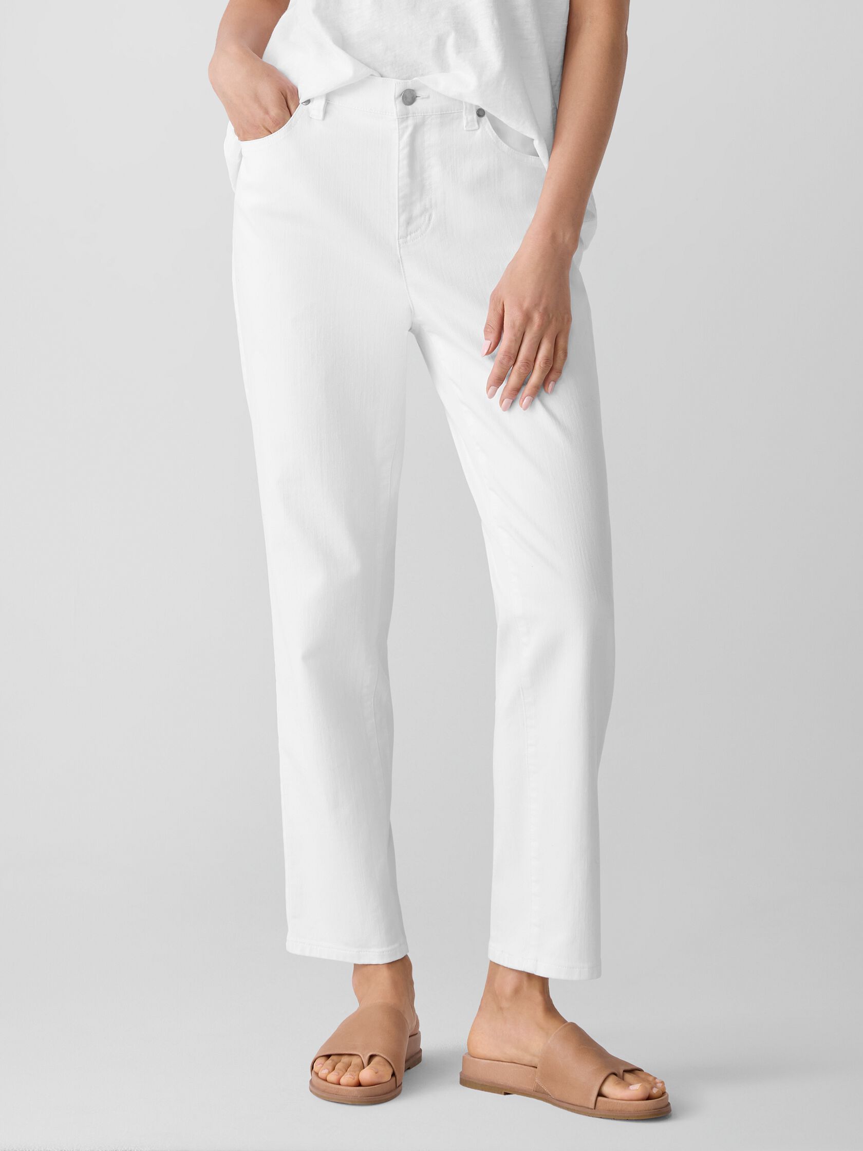 Garment-Dyed Organic Cotton Denim Slim Jean