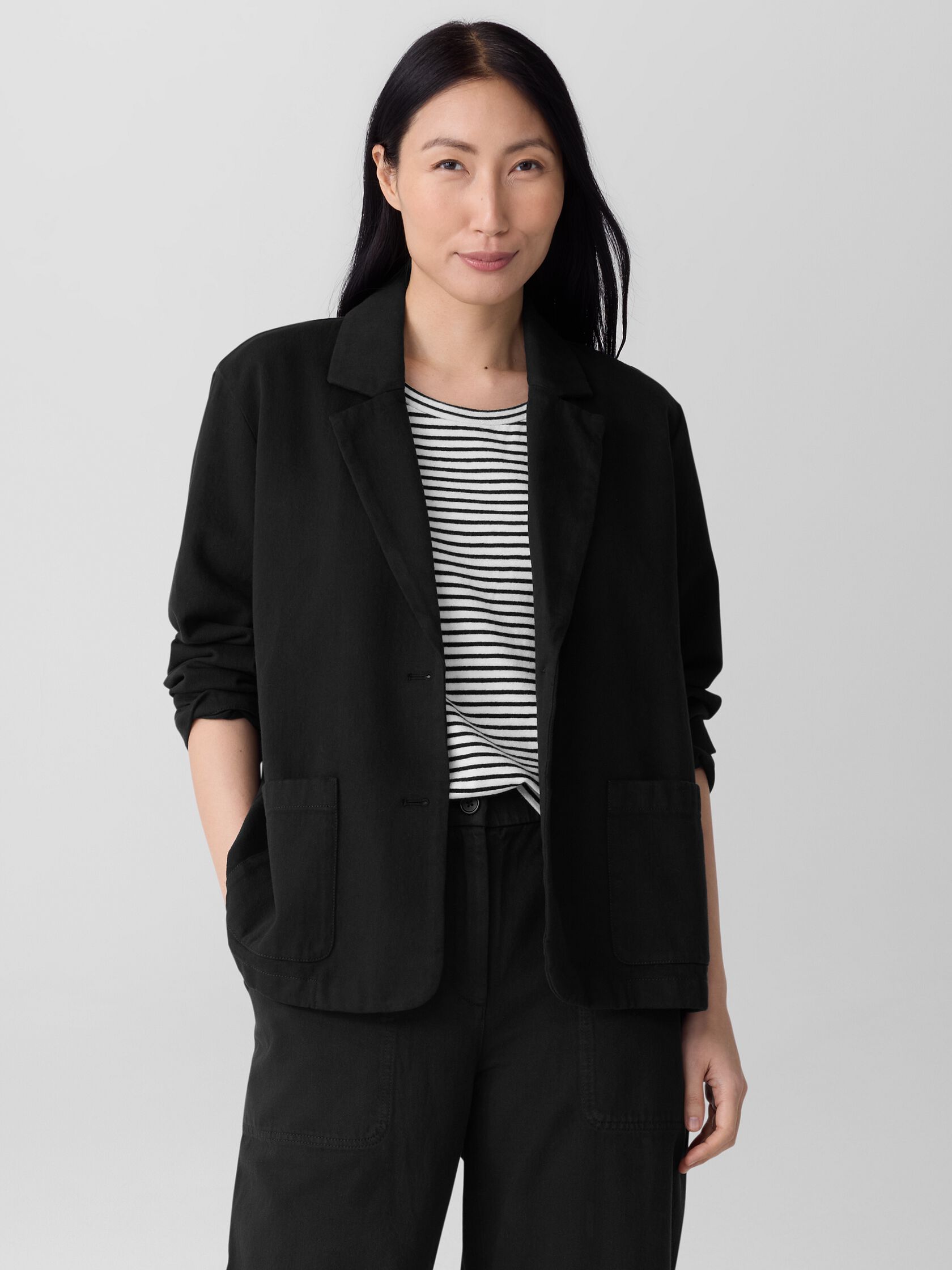 Garment-Dyed Utility Cotton Blazer