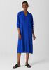 Silk Georgette Crepe Notch Collar Shirtdress