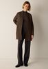 Lightweight Boiled Wool High Collar Jacket in Regenerative Wool