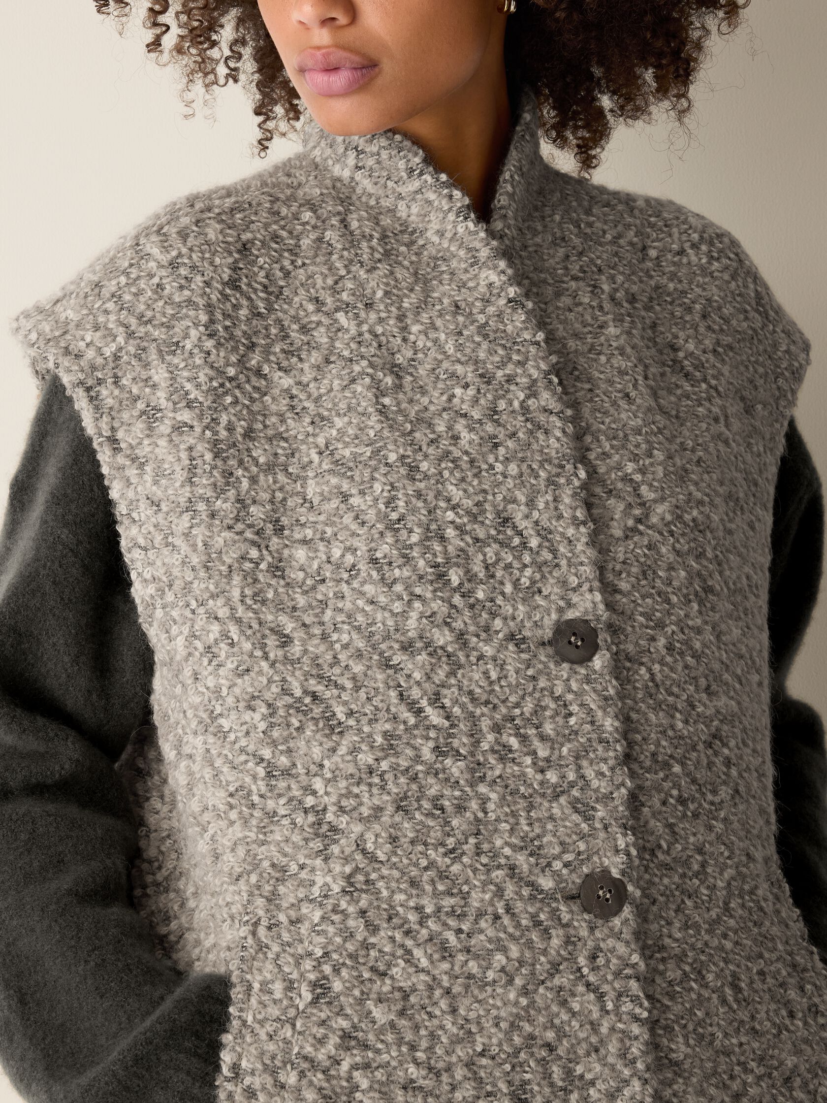 Curly Alpaca Wool Blend Vest