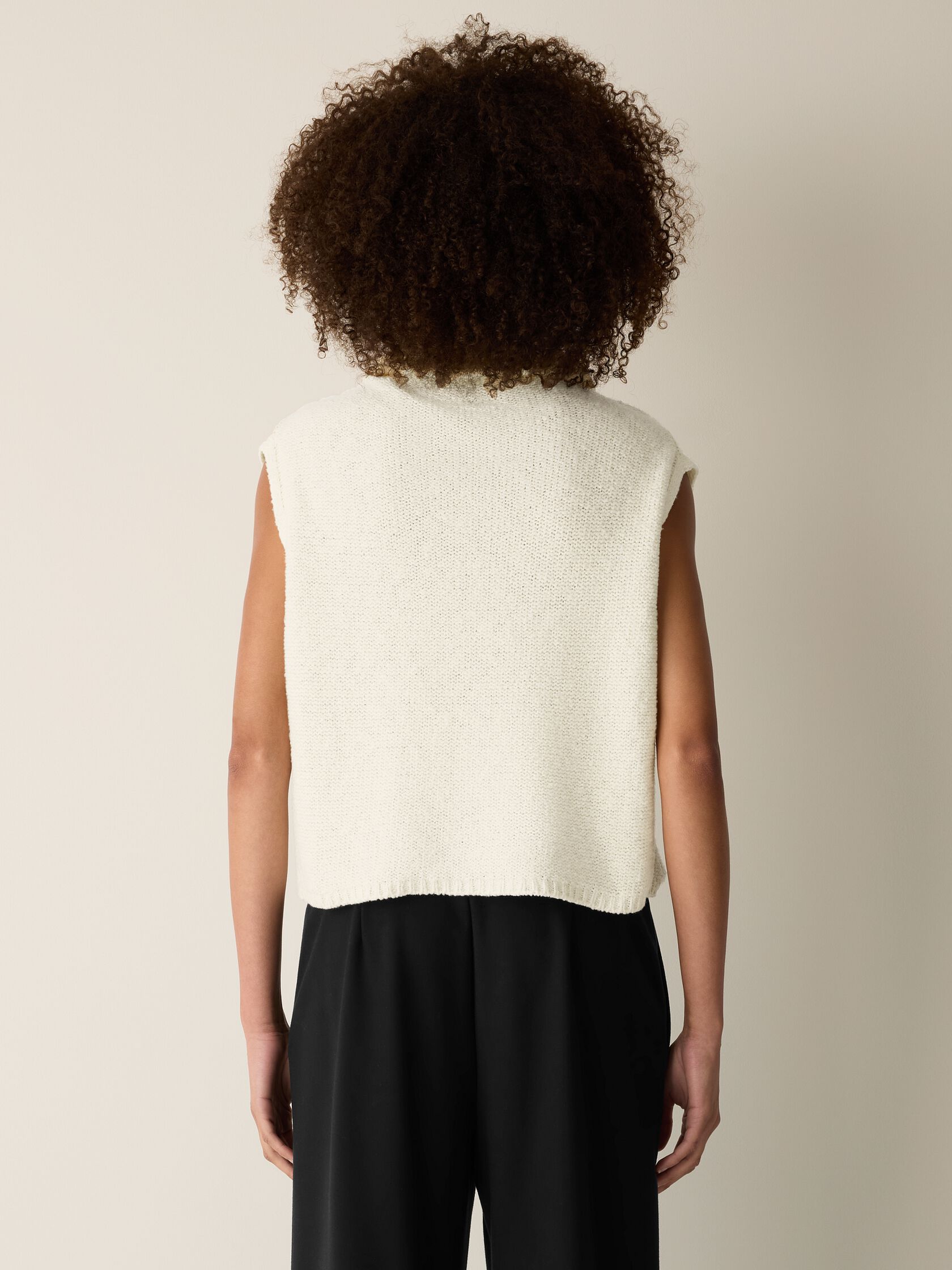 Peruvian Cotton Cloud Drape Neck Vest